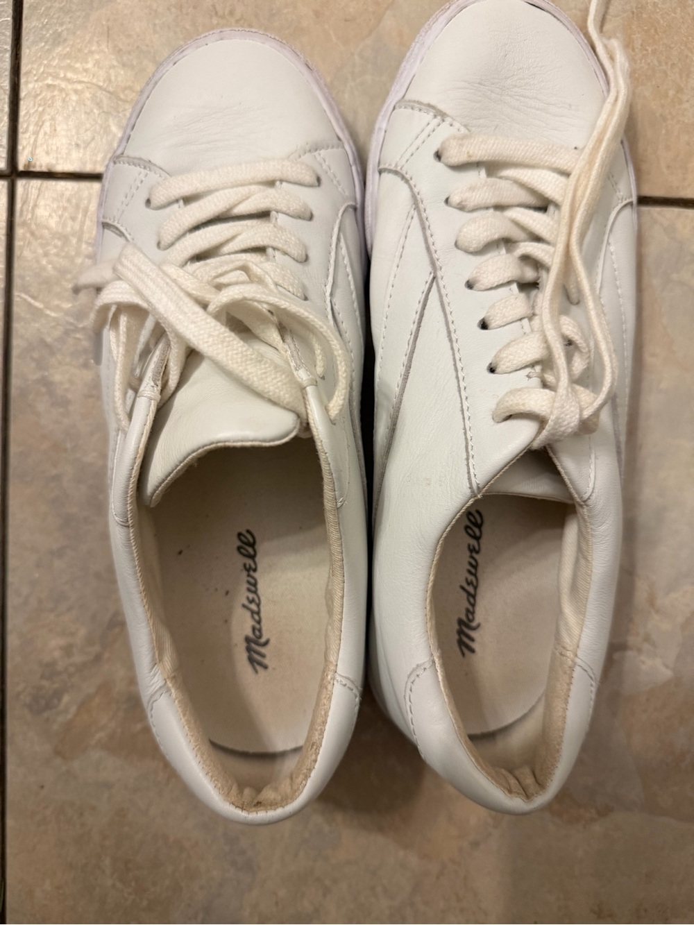 Madewell White Leather Low-Top Sneakers